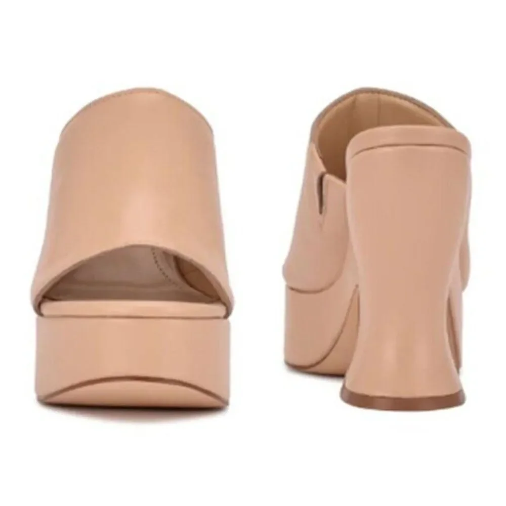 Nine West Women's Retro Platform‎ Slide Sandals  Party Heeled Shoes Size 8 $99